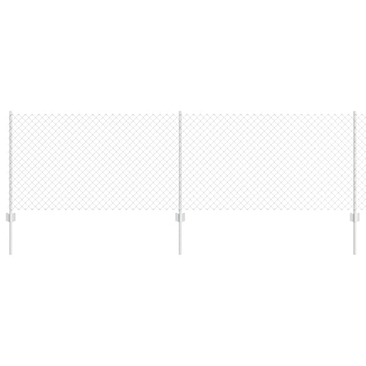 Zaun mit Pfosten Silber 0.8 x 25 m Stahl