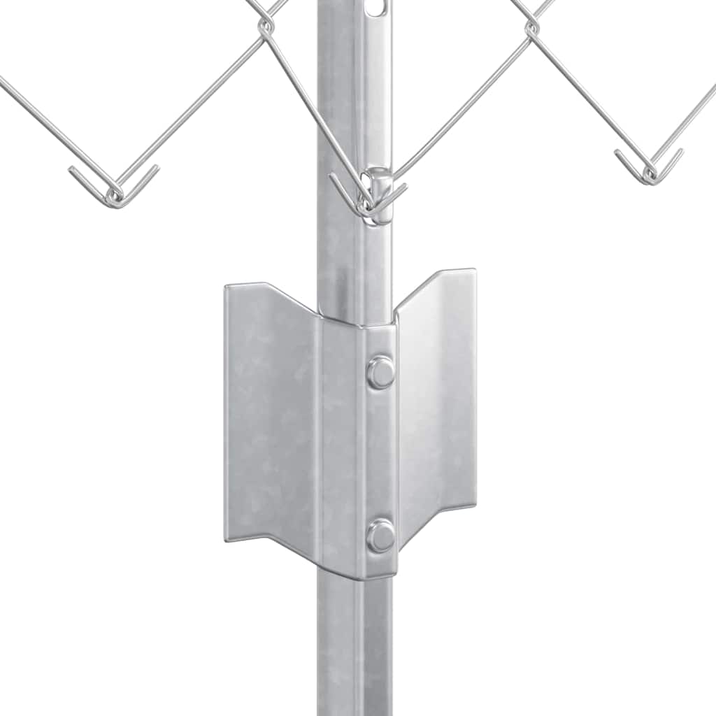 Zaun mit Pfosten Silber 0,4 x 25 m Stahl
