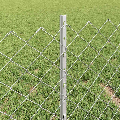 Zaun mit Pfosten Silber 0,4 x 25 m Stahl