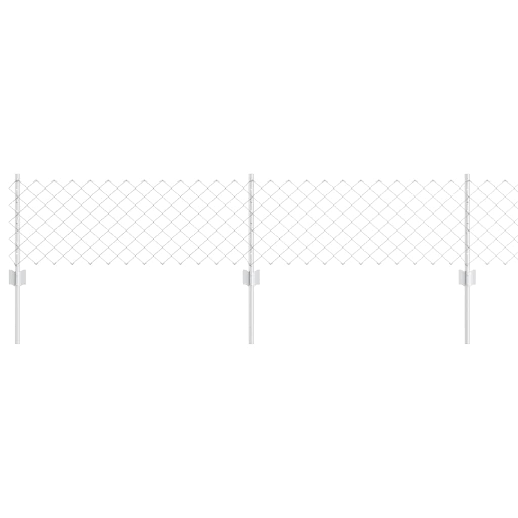 Zaun mit Pfosten Silber 0,4 x 25 m Stahl
