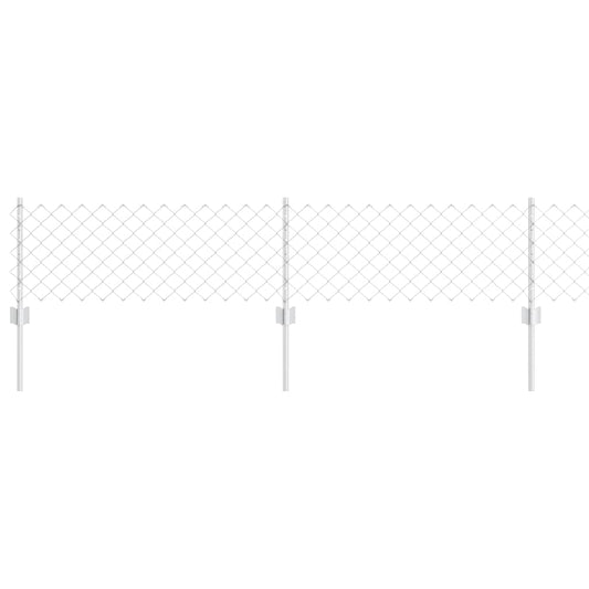 Zaun mit Pfosten Silber 0,4 x 25 m Stahl