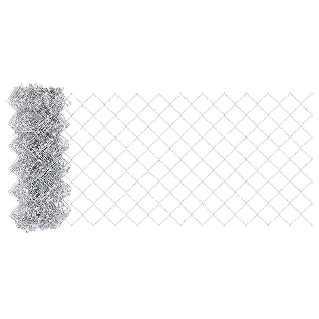 Zaun mit Pfosten Silber 0,4 x 25 m Stahl