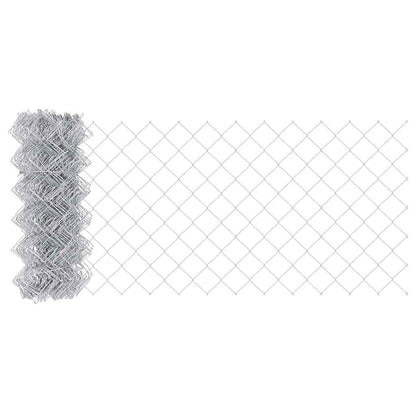 Zaun mit Pfosten Silber 0,4 x 25 m Stahl