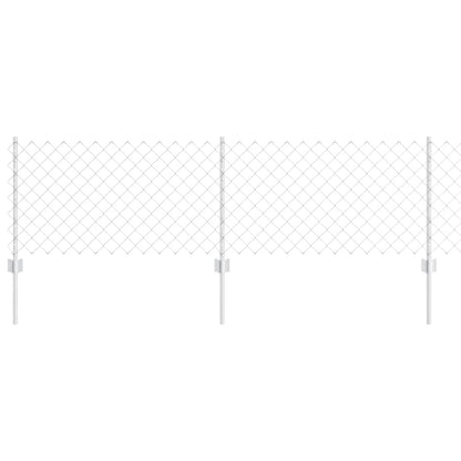 Zaun mit Pfosten Silber 0,6 x 25 m Stahl
