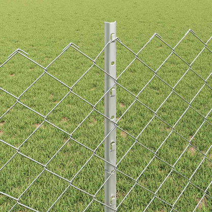 Zaun mit Pfosten Silber 0,8 x 25 m Stahl