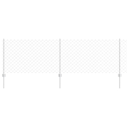 Zaun mit Pfosten Silber 0.8 x 25 m Stahl
