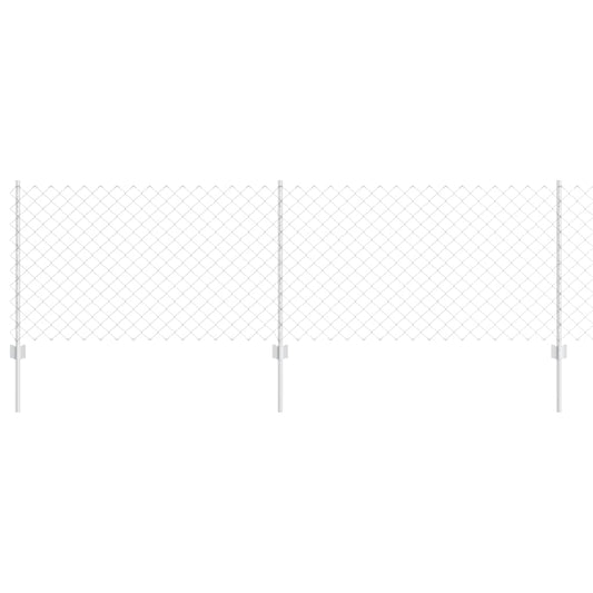 Zaun mit Pfosten Silber 0.8 x 25 m Stahl