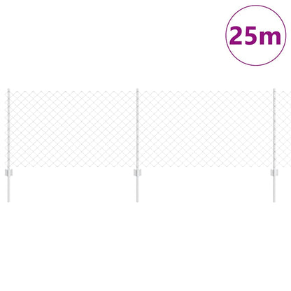 Zaun mit Pfosten Silber 0.8 x 25 m Stahl
