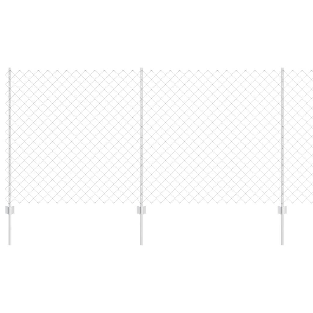 Zaun mit Pfosten Silber 1.2 x 25 m Stahl