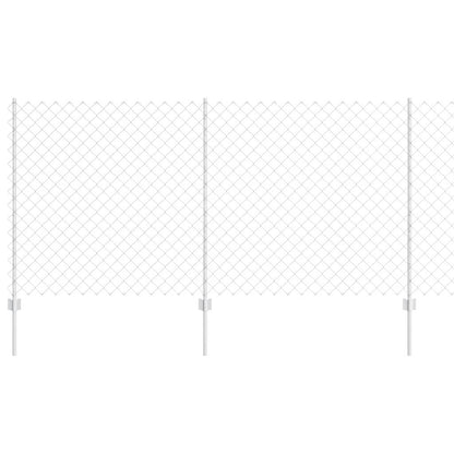 Zaun mit Pfosten Silber 1.2 x 25 m Stahl