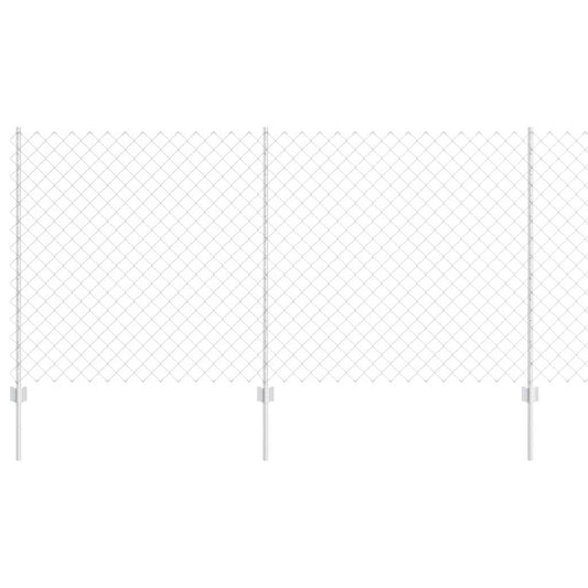 Zaun mit Pfosten Silber 1.2 x 25 m Stahl