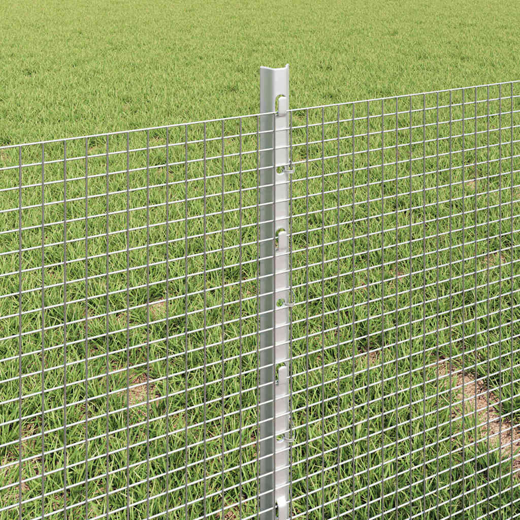 Zaun mit Pfosten Silber 0,4 x 10 m Stahl