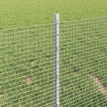 Zaun mit Pfosten Silber 0,4 x 10 m Stahl
