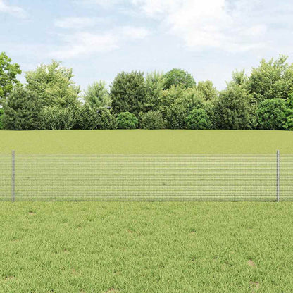 Zaun mit Pfosten Silber 0,4 x 10 m Stahl