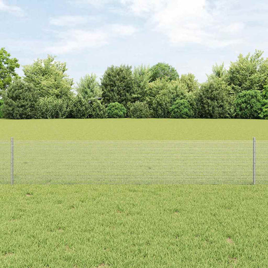 Zaun mit Pfosten Silber 0,4 x 10 m Stahl