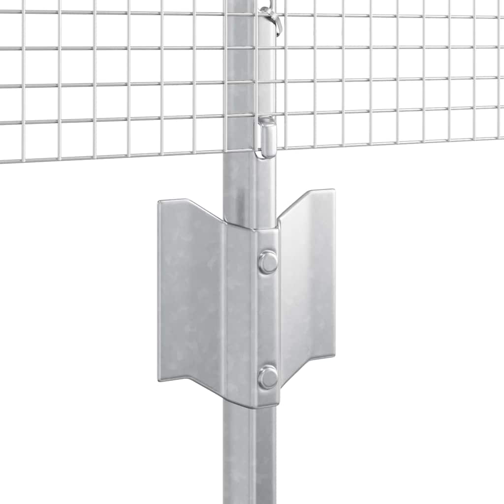 Zaun mit Pfosten Silber 0,4 x 10 m Stahl