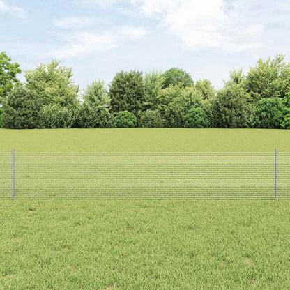 Zaun mit Pfosten Silber 0,4 x 10 m Stahl