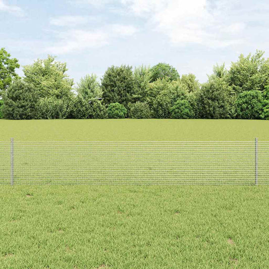 Zaun mit Pfosten Silber 0,4 x 10 m Stahl