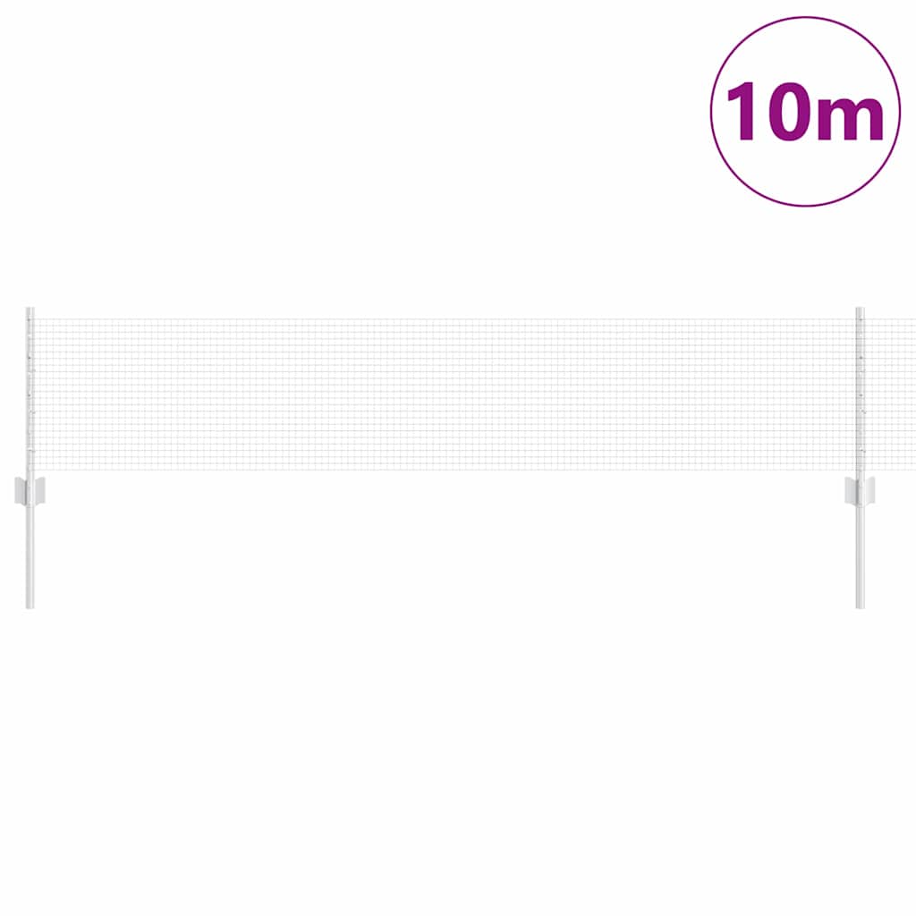 Zaun mit Pfosten Silber 0,4 x 10 m Stahl