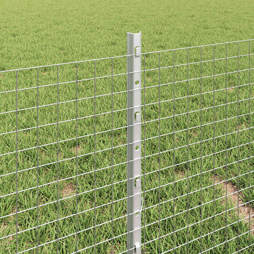 Zaun mit Pfosten Silber 0,4 x 10 m Stahl