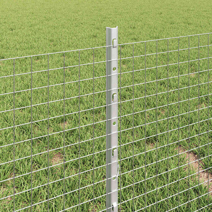 Zaun mit Pfosten Silber 0,4 x 10 m Stahl