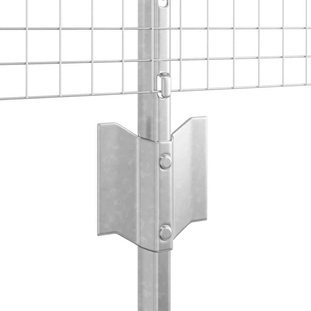 Zaun mit Pfosten Silber 0,5 x 10 m Stahl