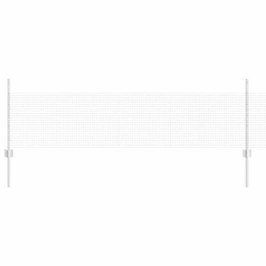Zaun mit Pfosten Silber 0,5 x 10 m Stahl