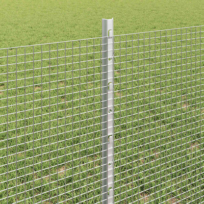 Zaun mit Pfosten Silber 0,6 x 10 m Stahl