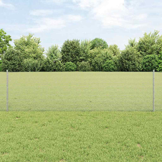 Zaun mit Pfosten Silber 0,6 x 10 m Stahl