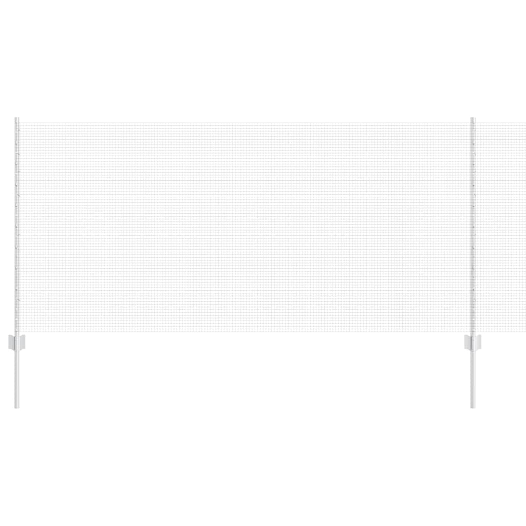 Zaun mit Pfosten Silber 1 x 10 m Stahl