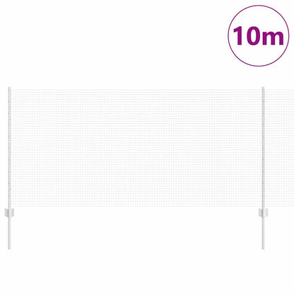 Zaun mit Pfosten Silber 1 x 10 m Stahl