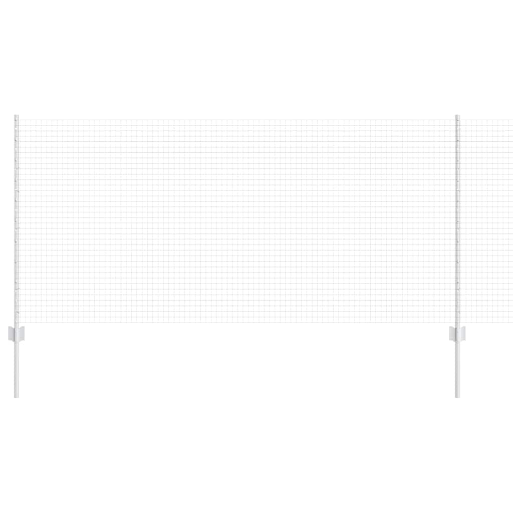 Zaun mit Pfosten Silber 1 x 10 m Stahl