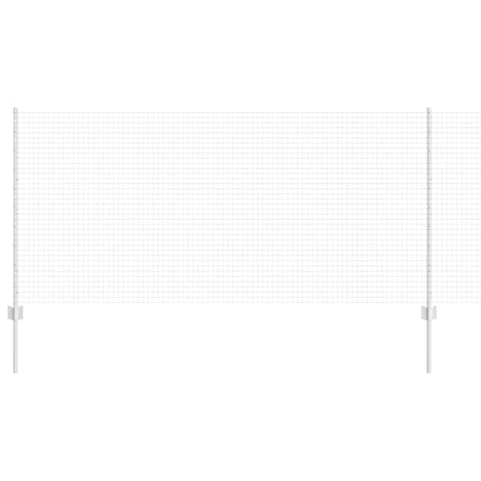 Zaun mit Pfosten Silber 1 x 10 m Stahl