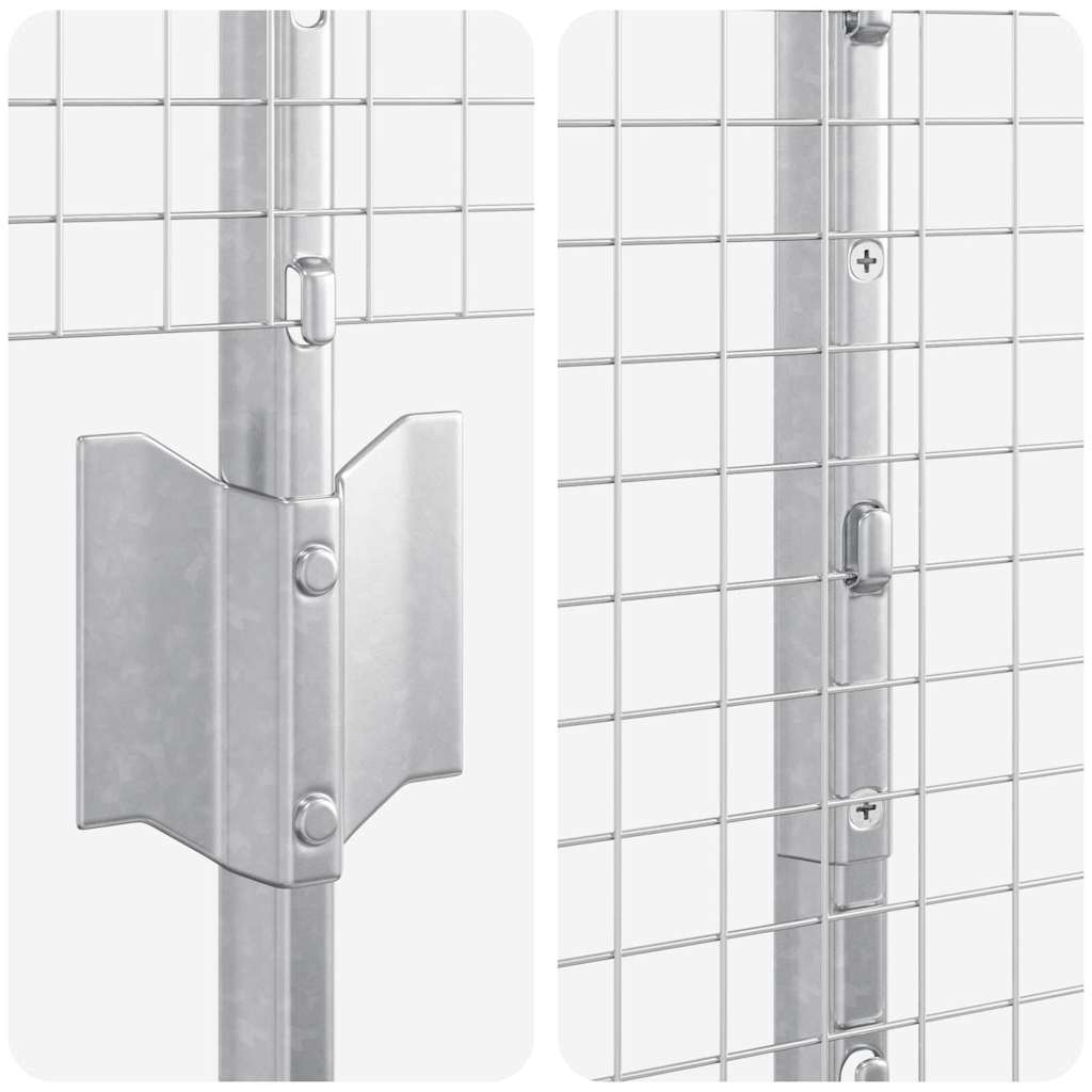 Zaun mit Pfosten Silber 1.2 x 10 m Stahl