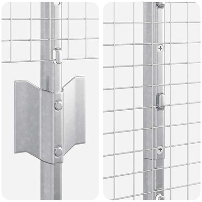 Zaun mit Pfosten Silber 1.2 x 10 m Stahl