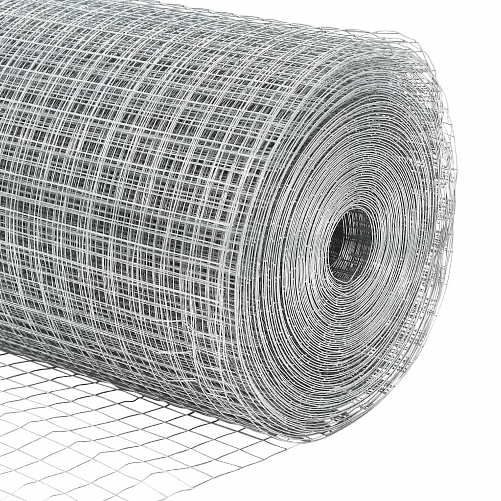 Zaun mit Pfosten Silber 1.2 x 10 m Stahl