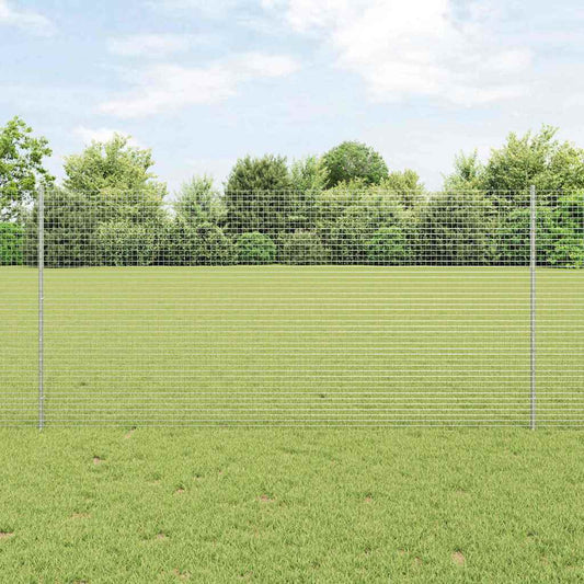 Zaun mit Pfosten Silber 1.2 x 10 m Stahl