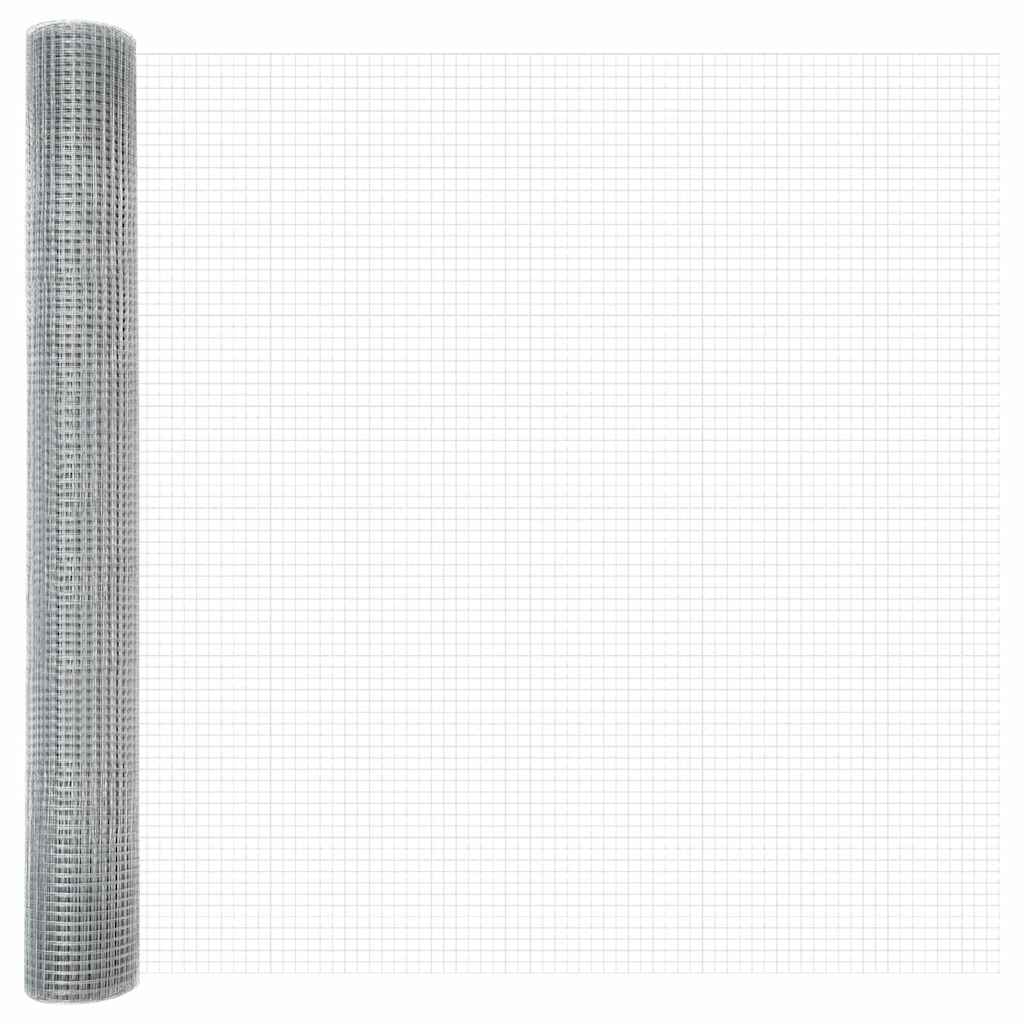 Zaun mit Pfosten Silber 1.2 x 10 m Stahl