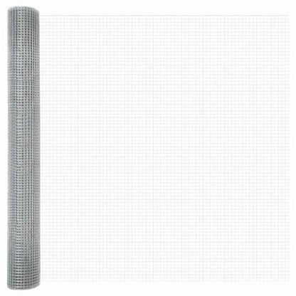 Zaun mit Pfosten Silber 1.2 x 10 m Stahl