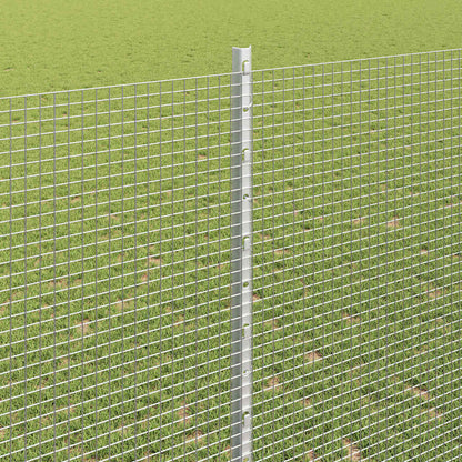 Zaun mit Pfosten Silber 1,4 x 10 m Stahl