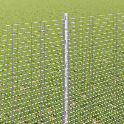 Zaun mit Pfosten Silber 1,4 x 10 m Stahl