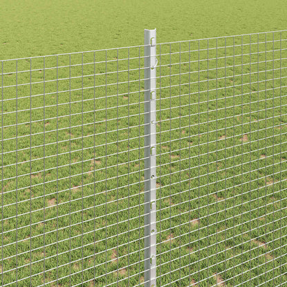 Zaun mit Pfosten Silber 1,4 x 10 m Stahl