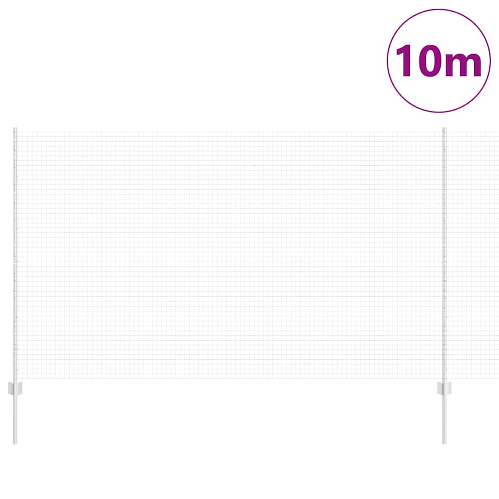 Zaun mit Pfosten Silber 1.4 x 10 m Stahl