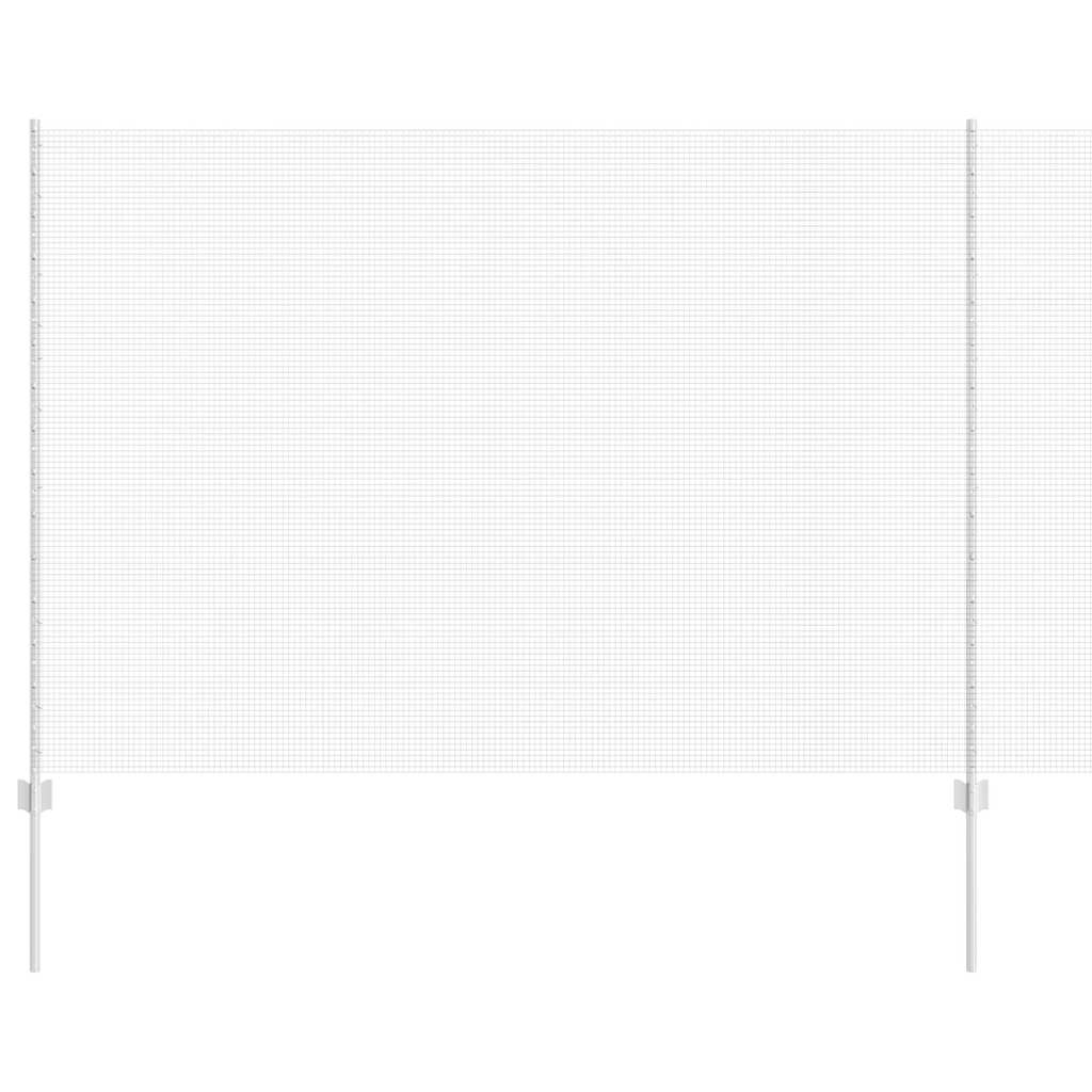 Zaun mit Pfosten Silber 1.5 x 10 m Stahl