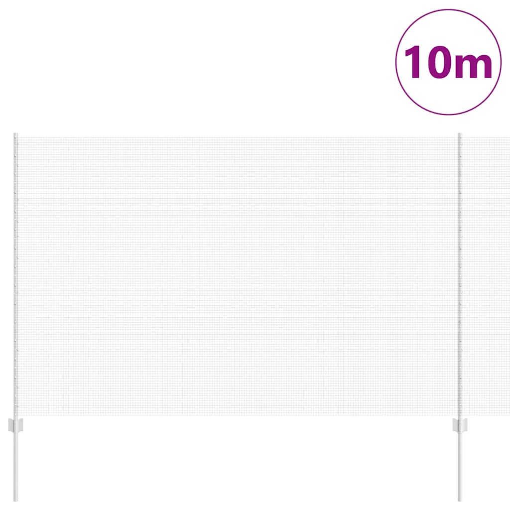 Zaun mit Pfosten Silber 1.5 x 10 m Stahl