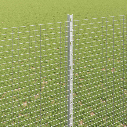 Zaun mit Pfosten Silber 1,5 x 10 m Stahl