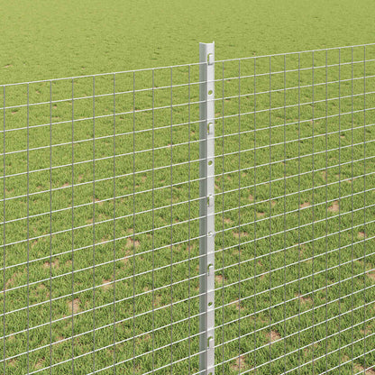 Zaun mit Pfosten Silber 1,5 x 10 m Stahl