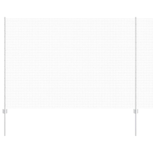 Zaun mit Pfosten Silber 1.5 x 10 m Stahl