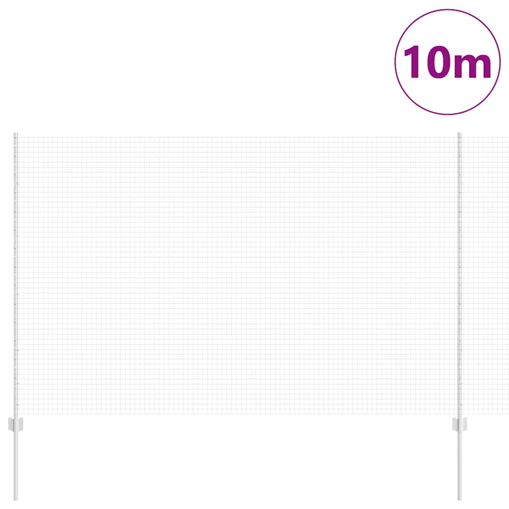 Zaun mit Pfosten Silber 1.5 x 10 m Stahl