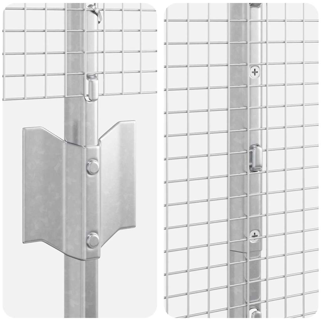 Zaun mit Pfosten Silber 1.6 x 10 m Stahl